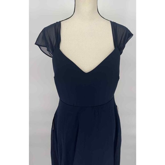 Birdy Grey women's Convertible Dress‎ Devin Chiffon Navy Size Medium - Picture 7 of 16